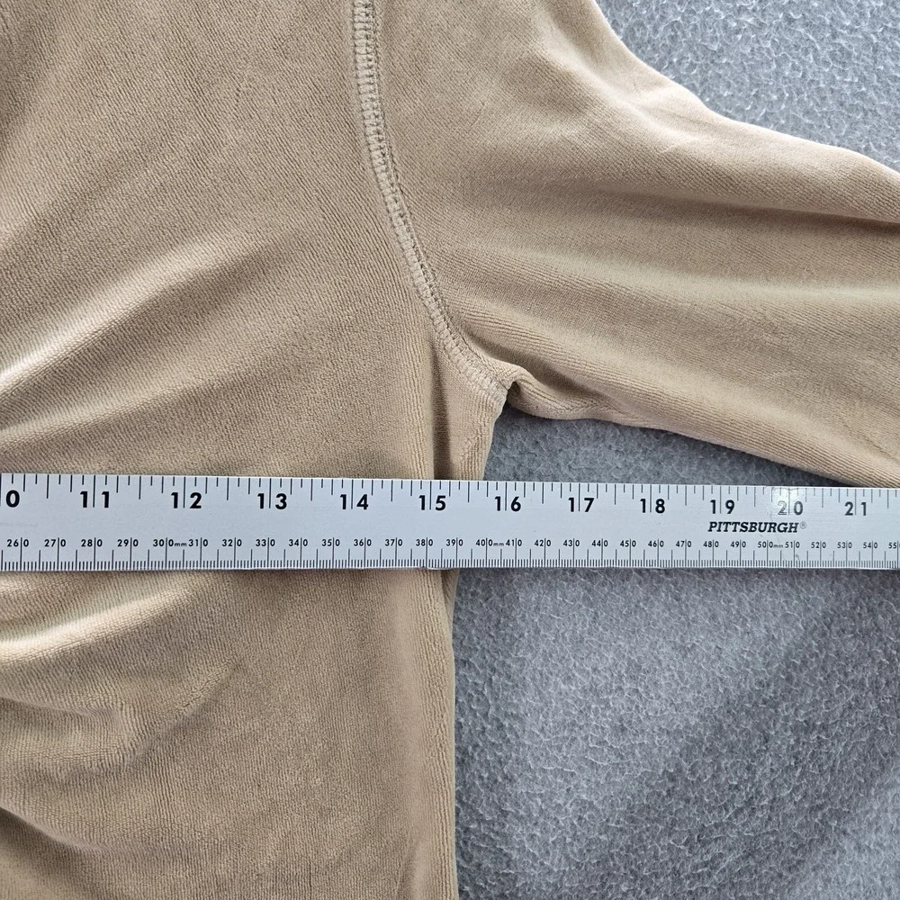 Juicy Couture Women Hoodie S Brown Velour Ruching‎ Zipper Long Sleeve